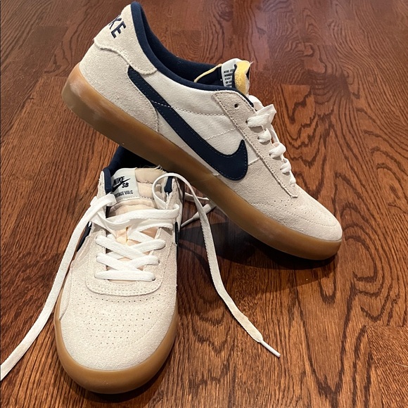 Nike Other - Nike Low-Top Suede Skate Shoes in White and Navy